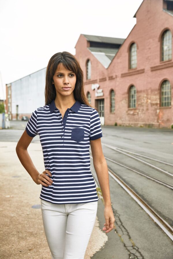 Ladies' Polo Striped – Bild 2