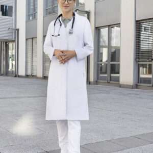 KARLOWSKY Damen Arzt- und Labormantel Modern-Shape mit Stehkragen und verdeckter Knopfleiste