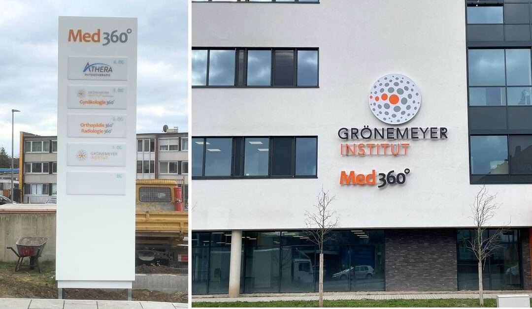 Werbe- und Orientierungssysteme für das Grönemeyer Institut Bochum